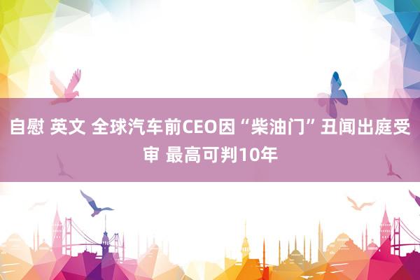 自慰 英文 全球汽车前CEO因“柴油门”丑闻出庭受审 最高可判10年