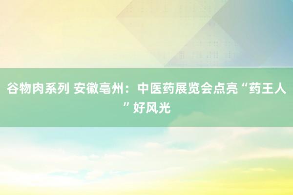 谷物肉系列 安徽亳州：中医药展览会点亮“药王人”好风光