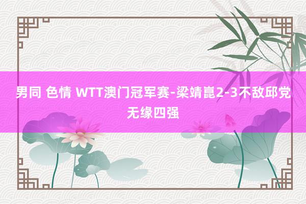 男同 色情 WTT澳门冠军赛-梁靖崑2-3不敌邱党无缘四强