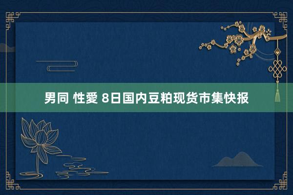 男同 性愛 8日国内豆粕现货市集快报