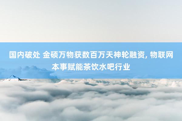 国内破处 金硕万物获数百万天神轮融资， 物联网本事赋能茶饮水吧行业