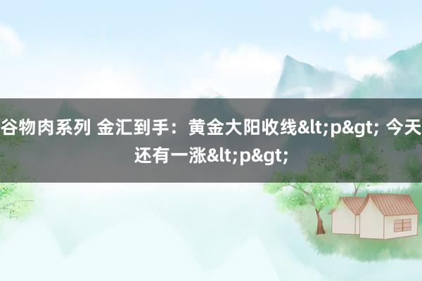 谷物肉系列 金汇到手：黄金大阳收线<p> 今天还有一涨<p>