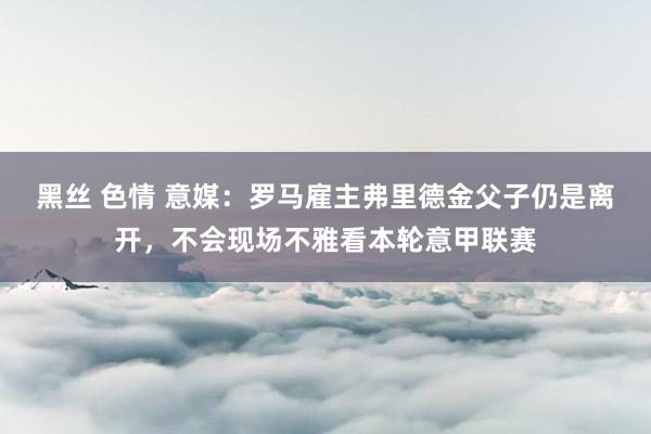 黑丝 色情 意媒：罗马雇主弗里德金父子仍是离开，不会现场不雅看本轮意甲联赛