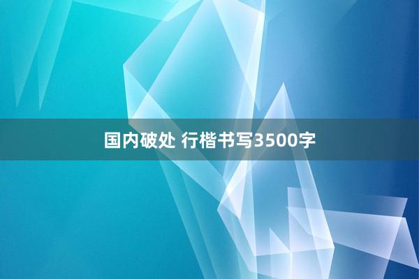 国内破处 行楷书写3500字