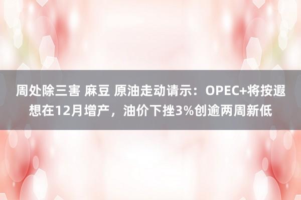 周处除三害 麻豆 原油走动请示：OPEC+将按遐想在12月增产，油价下挫3%创逾两周新低