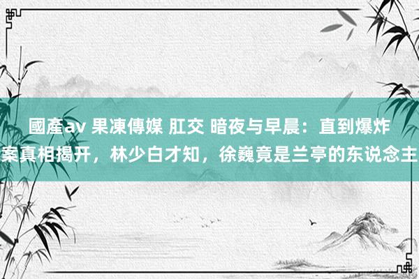 國產av 果凍傳媒 肛交 暗夜与早晨：直到爆炸案真相揭开，林少白才知，徐巍竟是兰亭的东说念主