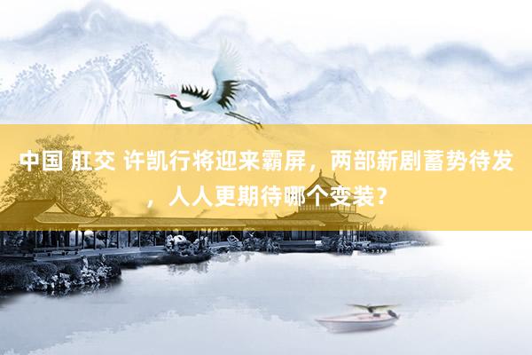 中国 肛交 许凯行将迎来霸屏，两部新剧蓄势待发，人人更期待哪个变装？