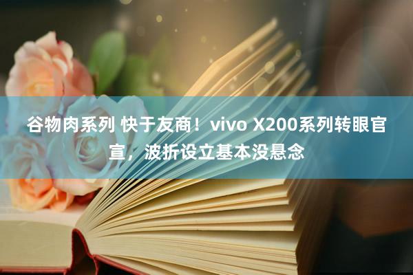 谷物肉系列 快于友商！vivo X200系列转眼官宣，波折设立基本没悬念