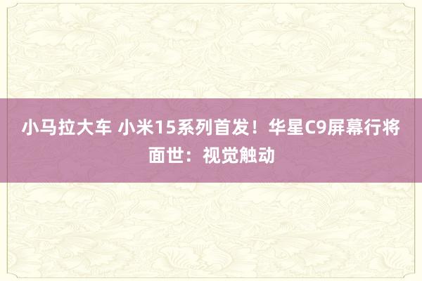 小马拉大车 小米15系列首发！华星C9屏幕行将面世：视觉触动