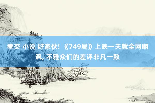 拳交 小说 好家伙! 《749局》上映一天就全网嘲讽， 不雅众们的差评非凡一致