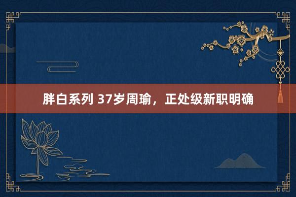 胖白系列 37岁周瑜，正处级新职明确