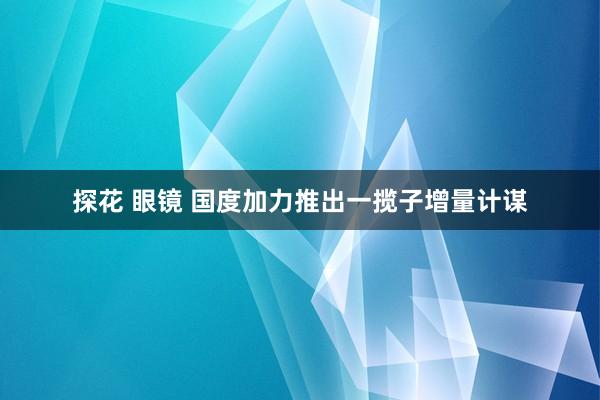 探花 眼镜 国度加力推出一揽子增量计谋