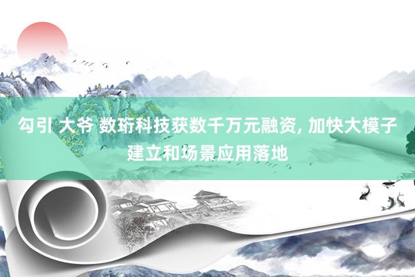 勾引 大爷 数珩科技获数千万元融资， 加快大模子建立和场景应用落地