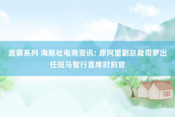 激萌系列 海豚社电商资讯: 原阿里副总裁司罗出任斑马智行首席时刻官