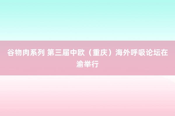 谷物肉系列 第三届中欧（重庆）海外呼吸论坛在渝举行