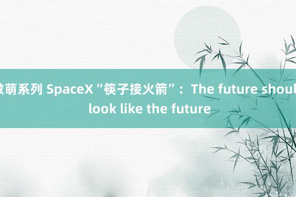 激萌系列 SpaceX“筷子接火箭”：The future should look like the future