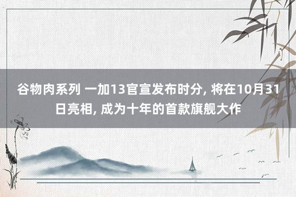 谷物肉系列 一加13官宣发布时分， 将在10月31日亮相， 成为十年的首款旗舰大作