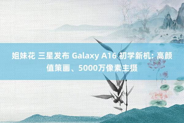 姐妹花 三星发布 Galaxy A16 初学新机: 高颜值策画、5000万像素主摄