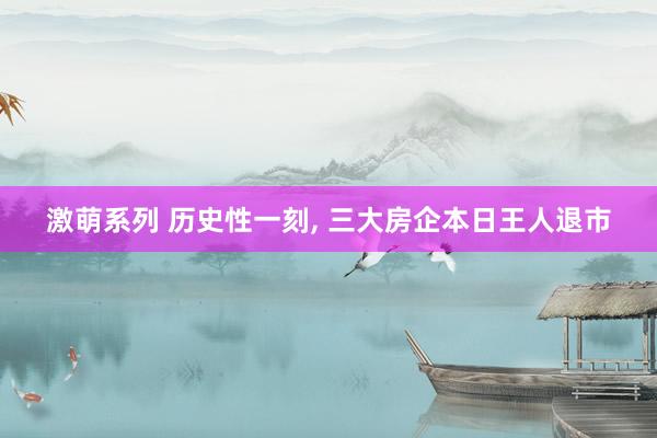 激萌系列 历史性一刻， 三大房企本日王人退市