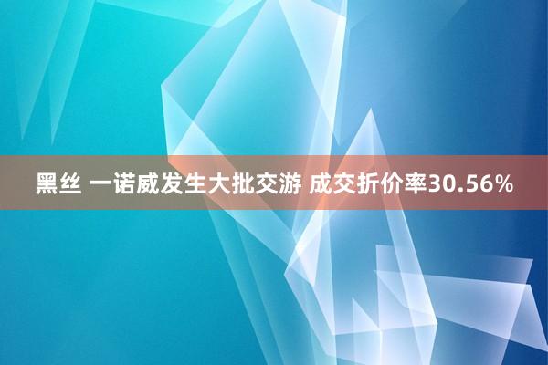 黑丝 一诺威发生大批交游 成交折价率30.56%