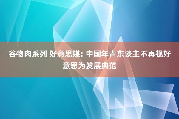 谷物肉系列 好意思媒: 中国年青东谈主不再视好意思为发展典范