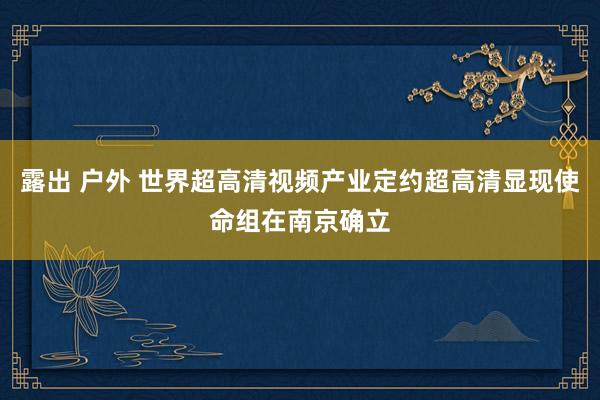 露出 户外 世界超高清视频产业定约超高清显现使命组在南京确立