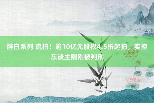 胖白系列 流拍！逾10亿元股权4.5折起拍，实控东谈主刚刚被判刑