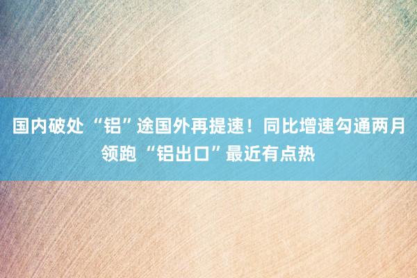 国内破处 “铝”途国外再提速！同比增速勾通两月领跑 “铝出口”最近有点热