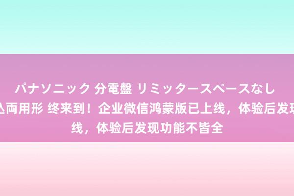 パナソニック 分電盤 リミッタースペースなし 露出・半埋込両用形 终来到！企业微信鸿蒙版已上线，体验后发现功能不皆全