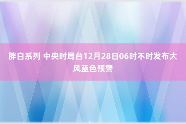 胖白系列 中央时局台12月28日06时不时发布大风蓝色预警