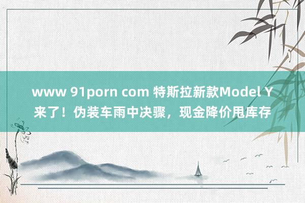 www 91porn com 特斯拉新款Model Y来了！伪装车雨中决骤，现金降价甩库存