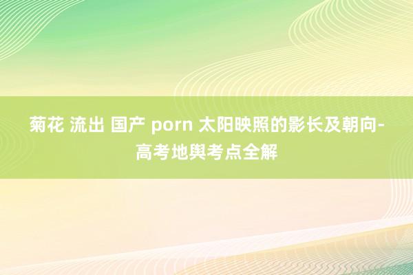 菊花 流出 国产 porn 太阳映照的影长及朝向-高考地舆考点全解