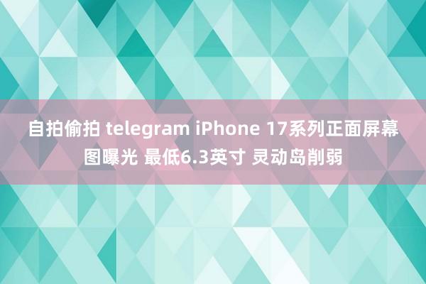 自拍偷拍 telegram iPhone 17系列正面屏幕图曝光 最低6.3英寸 灵动岛削弱