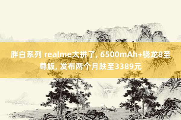 胖白系列 realme太拼了， 6500mAh+骁龙8至尊版， 发布两个月跌至3389元