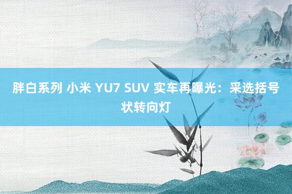 胖白系列 小米 YU7 SUV 实车再曝光：采选括号状转向灯