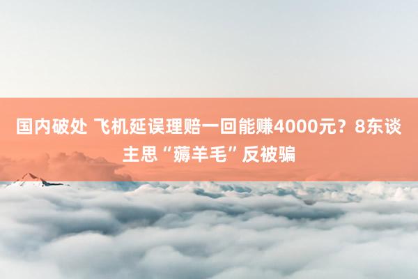 国内破处 飞机延误理赔一回能赚4000元？8东谈主思“薅羊毛”反被骗