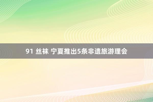 91 丝袜 宁夏推出5条非遗旅游理会